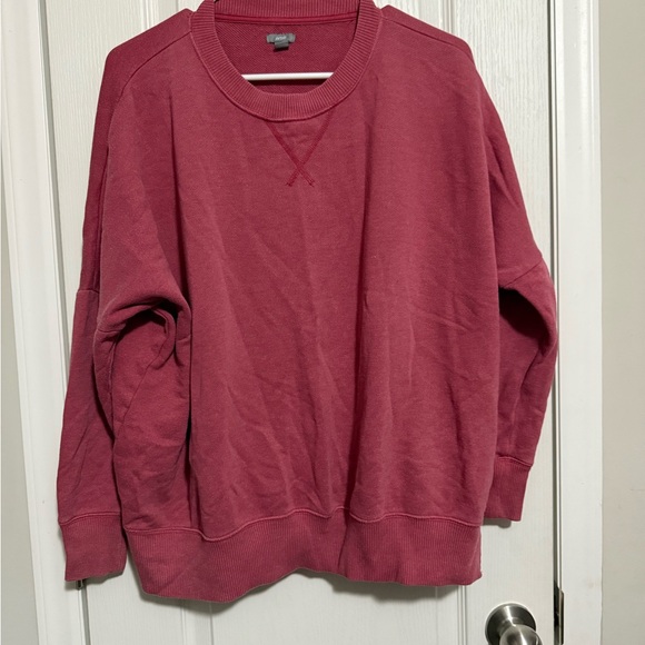 Aerie Women's Burgundy Crew Neck Sweater (oversized) - Picture 2 of 5
